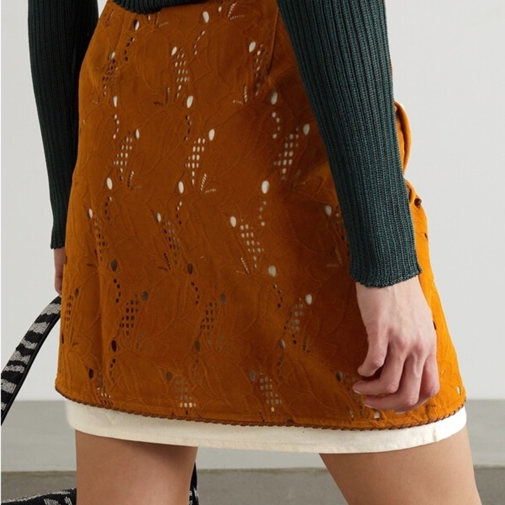 NWT Andersson Bell Kaila Faux Suede Laser Cut Skirt Size S - Picture 2 of 10